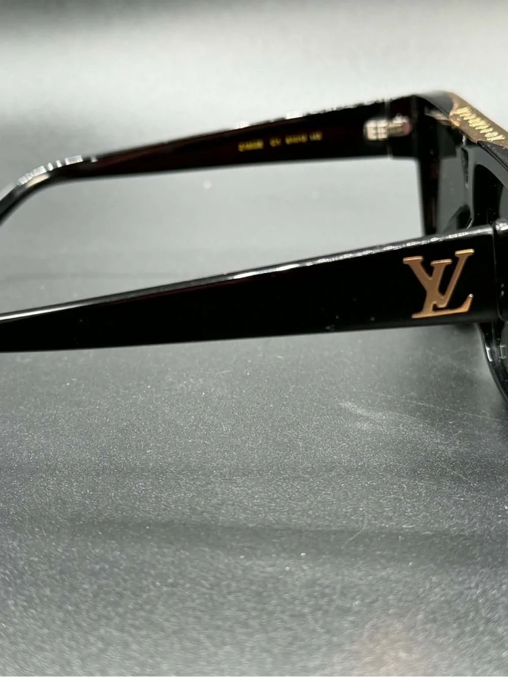 Louis Vuitton Black and Gold Rectangular Evidence Sunglasses